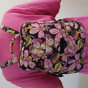 Vera Bradley Pirouette Black/Pink/Purple and Green Floral Backpack